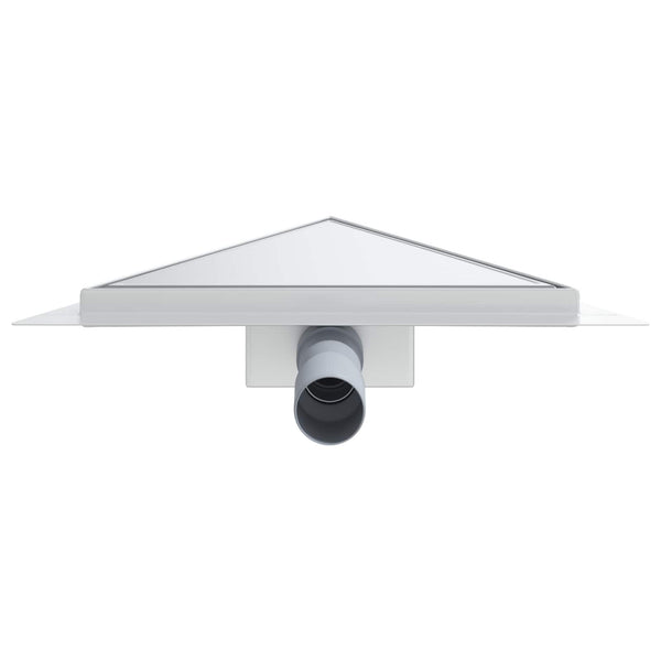 vidaXL 2-in-1 Triangular Shower Drain Silver 32 x 32 x 7.5 cm