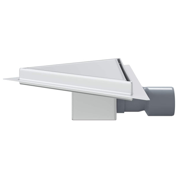 vidaXL 2-in-1 Triangular Shower Drain Silver 32 x 32 x 7.5 cm