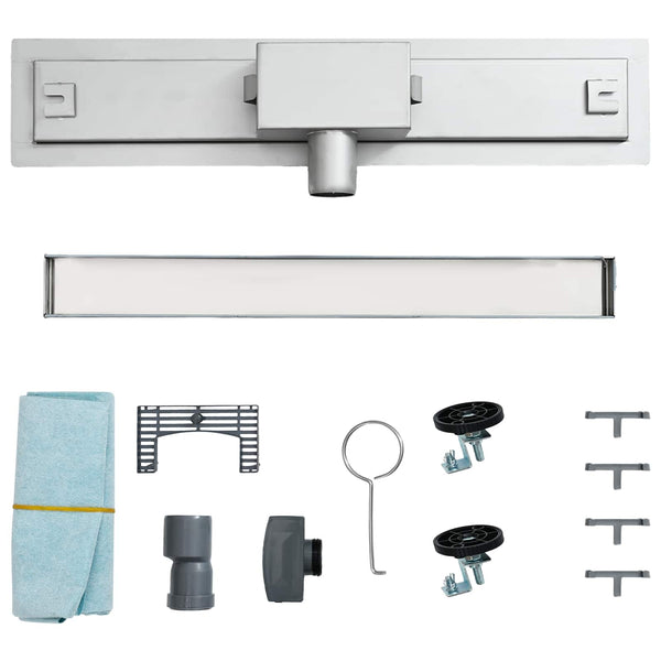 vidaXL 2-in-1 Shower Drain Silver 100 cm Stainless Steel 304