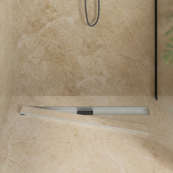 vidaXL 2-in-1 Shower Drain Silver 100 cm Stainless Steel 304