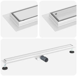 vidaXL 2-in-1 Shower Drain Silver 100 cm Stainless Steel 304