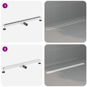 vidaXL 2-in-1 Shower Drain Silver 100 cm Stainless Steel 304