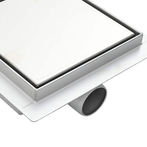 vidaXL 2-in-1 Shower Drain Silver 15 x 15 cm Stainless Steel 304