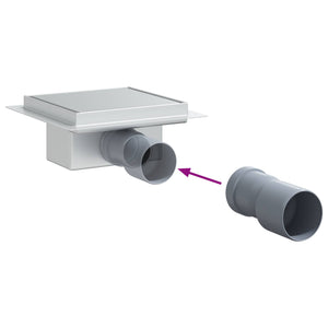 vidaXL 2-in-1 Shower Drain Silver 15 x 15 cm Stainless Steel 304
