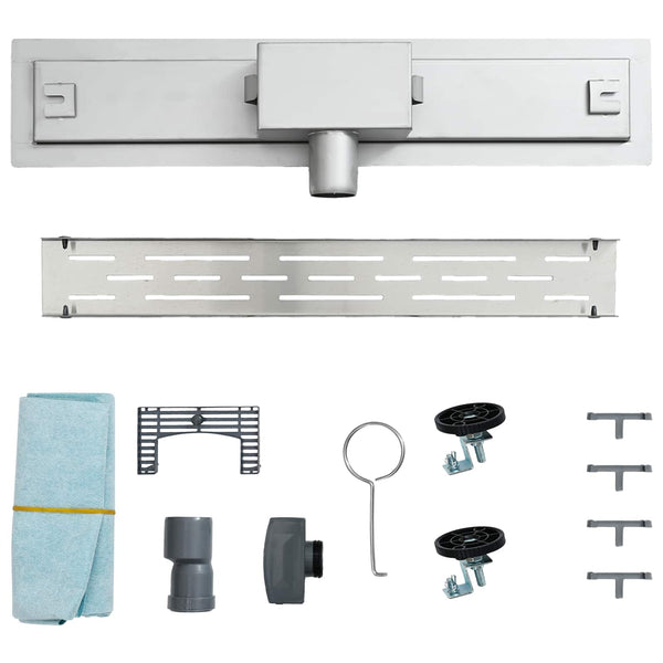 vidaXL Shower Drain with Linear Design Silver 100 cm 304 Stainless Steel