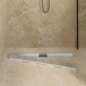 vidaXL Shower Drain with Linear Design Silver 100 cm 304 Stainless Steel
