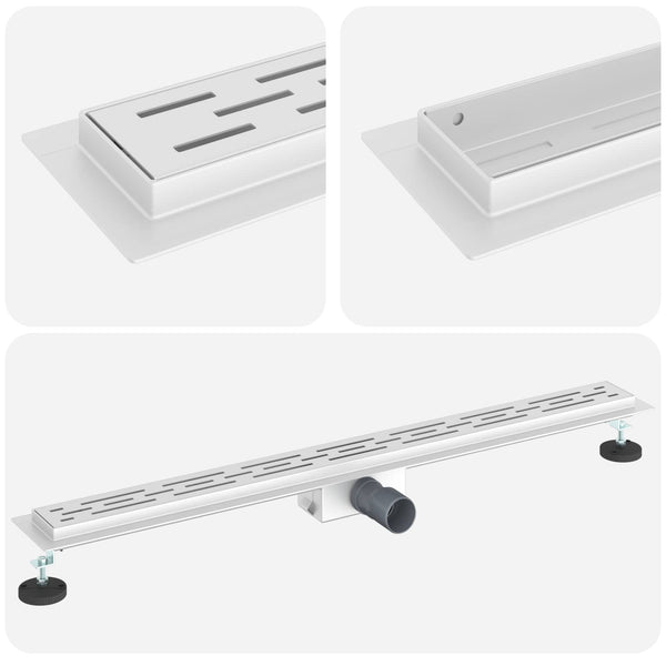 vidaXL Shower Drain with Linear Design Silver 100 cm 304 Stainless Steel