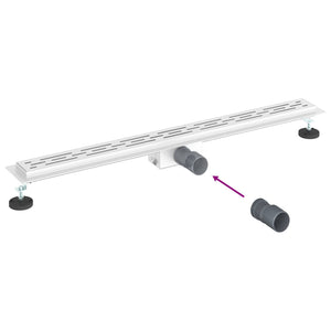vidaXL Shower Drain with Linear Design Silver 100 cm 304 Stainless Steel
