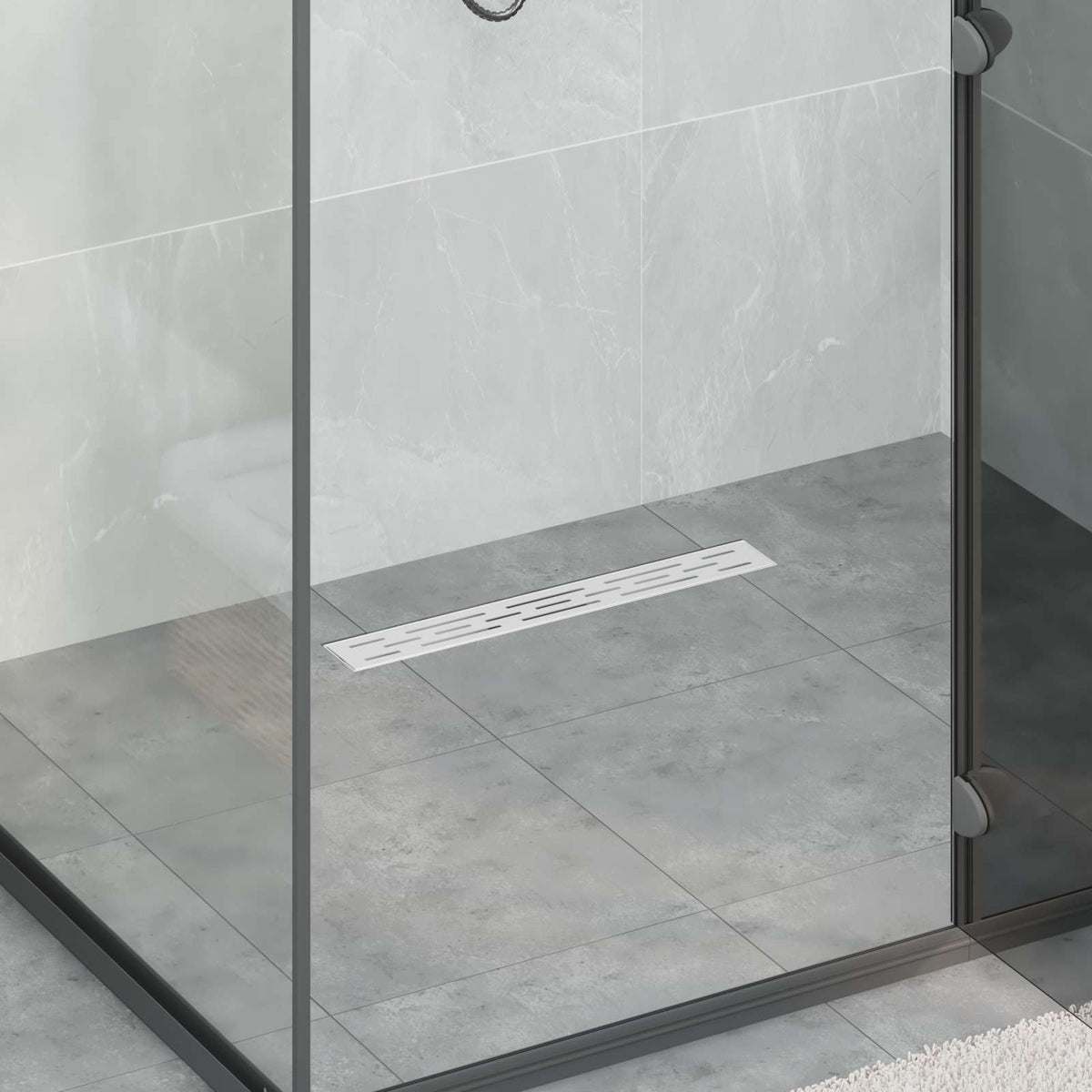 vidaXL Linear Shower Drain Silver 60 cm 304 Stainless Steel