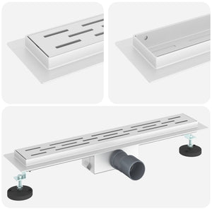 vidaXL Linear Shower Drain Silver 60 cm 304 Stainless Steel
