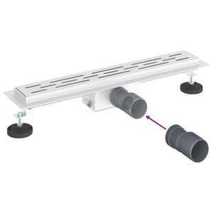 vidaXL Linear Shower Drain Silver 60 cm 304 Stainless Steel