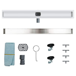 vidaXL 2-in-1 Shower Drain with 360° Siphon Silver 90 cm Stainless Steel 304