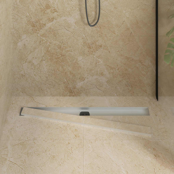 vidaXL 2-in-1 Shower Drain with 360° Siphon Silver 90 cm Stainless Steel 304