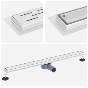 vidaXL 2-in-1 Shower Drain with 360° Siphon Silver 90 cm Stainless Steel 304