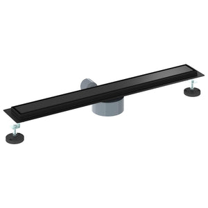 vidaXL 2-in-1 Shower Drain with 360° Siphon Black 70 cm 304 Stainless Steel