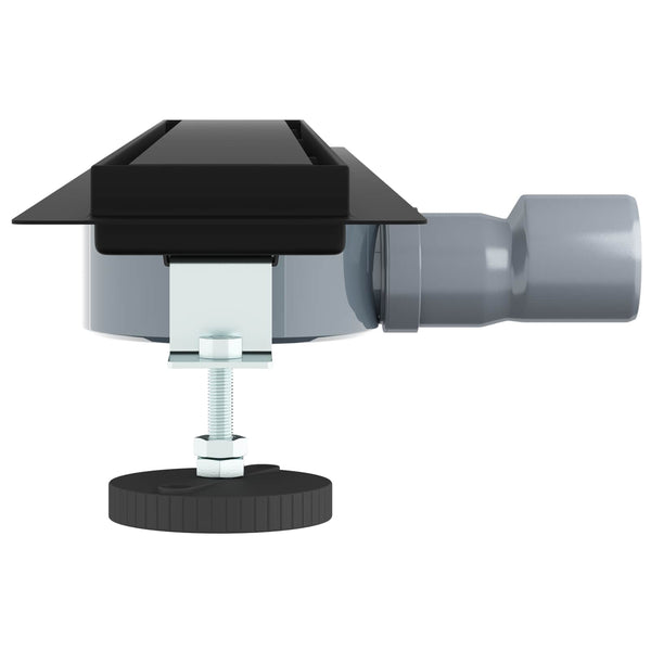 vidaXL 2-in-1 Shower Drain with 360° Siphon Black 70 cm 304 Stainless Steel