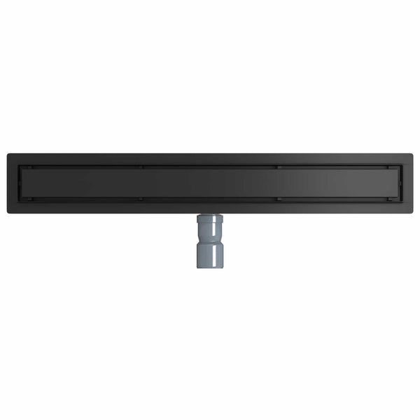vidaXL 2-in-1 Shower Drain with 360° Siphon Black 70 cm 304 Stainless Steel