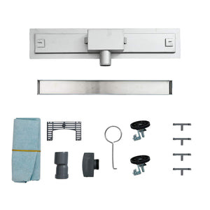 vidaXL 2-in-1 Shower Drain Silver 90 cm Stainless Steel 304
