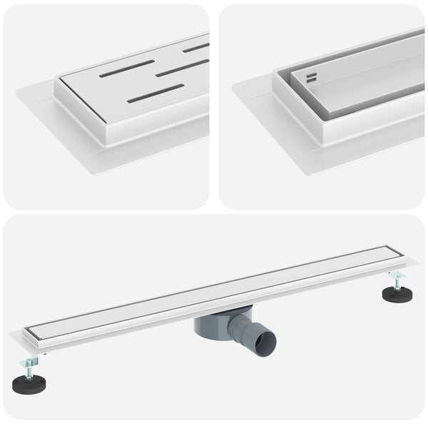 vidaXL 2-in-1 Shower Drain with 360° Siphon Silver 80 cm Stainless Steel 304