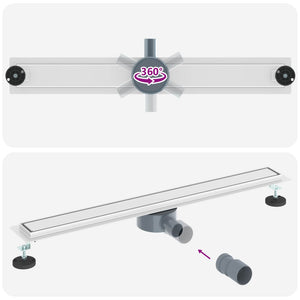 vidaXL 2-in-1 Shower Drain with 360° Siphon Silver 80 cm Stainless Steel 304