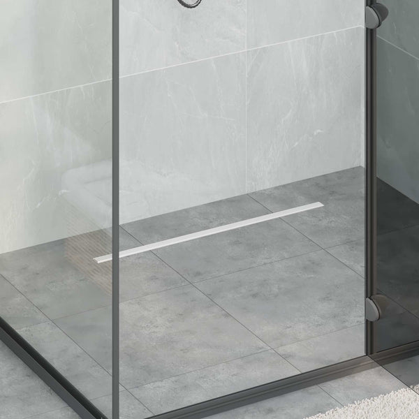 vidaXL 360° Shower Drain with Slim Model Silver 70 cm Stainless Steel 304