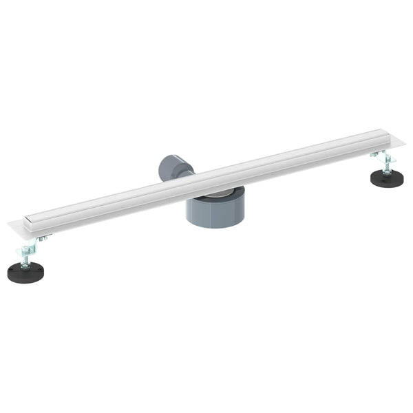 vidaXL 360° Shower Drain with Slim Model Silver 70 cm Stainless Steel 304