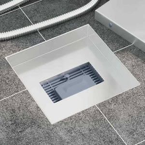 vidaXL 2-in-1 Shower Drain Silver 20 x 20 cm 304 Stainless Steel