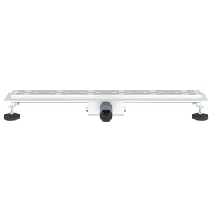 vidaXL Shower Drain with Line Design Silver 80 cm Stainless Steel 304