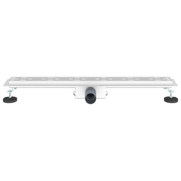 vidaXL Shower Drain with Line Design Silver 80 cm Stainless Steel 304