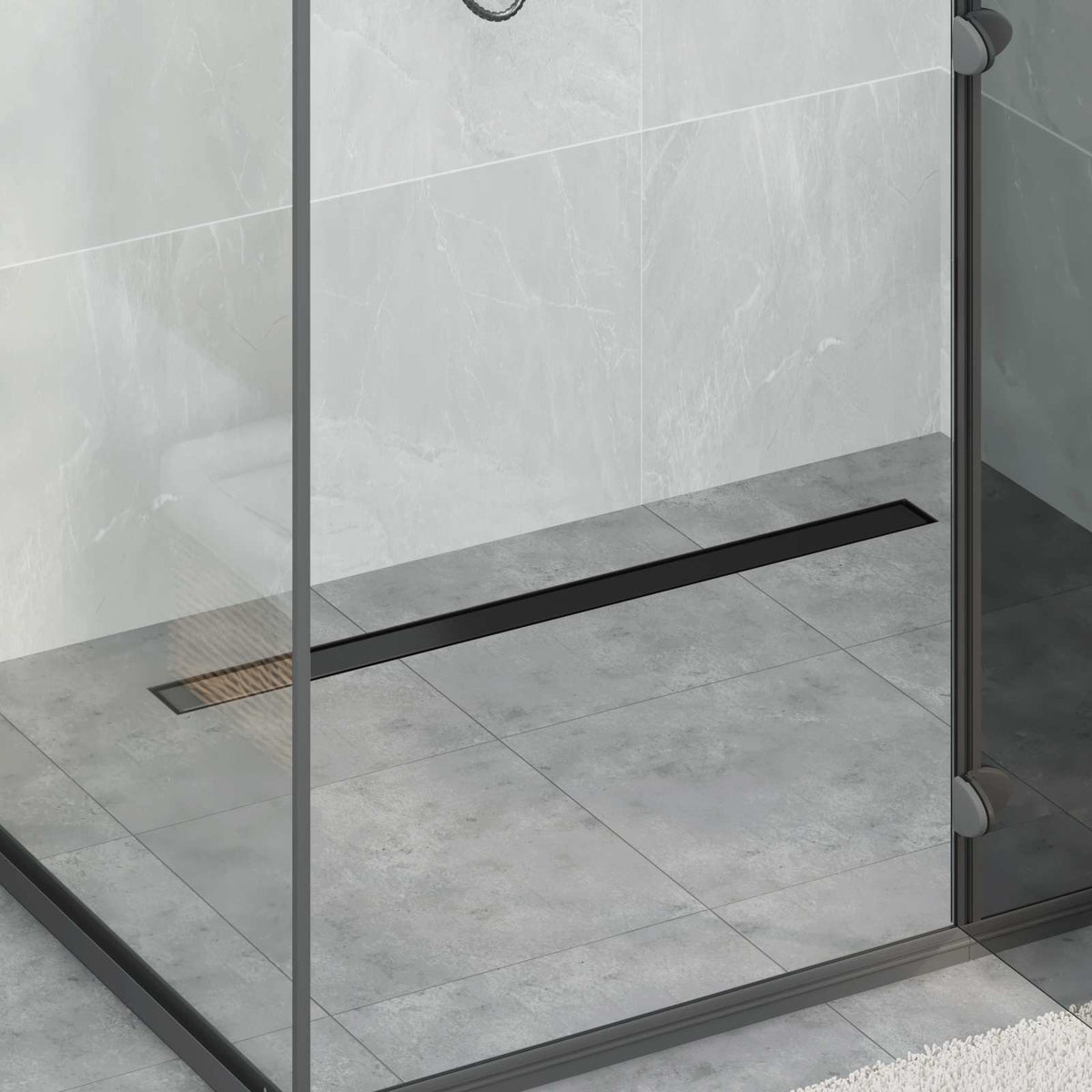 vidaXL 2-in-1 Shower Drain Black 90 cm 304 Stainless Steel