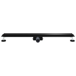 vidaXL 2-in-1 Shower Drain Black 90 cm 304 Stainless Steel
