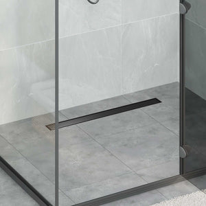 vidaXL 2-in-1 Shower Drain Black 80 cm Stainless Steel 304