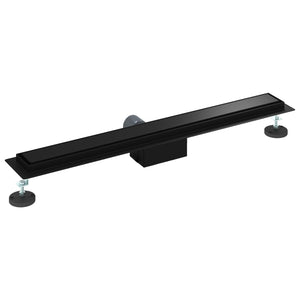 vidaXL 2-in-1 Shower Drain Black 80 cm Stainless Steel 304