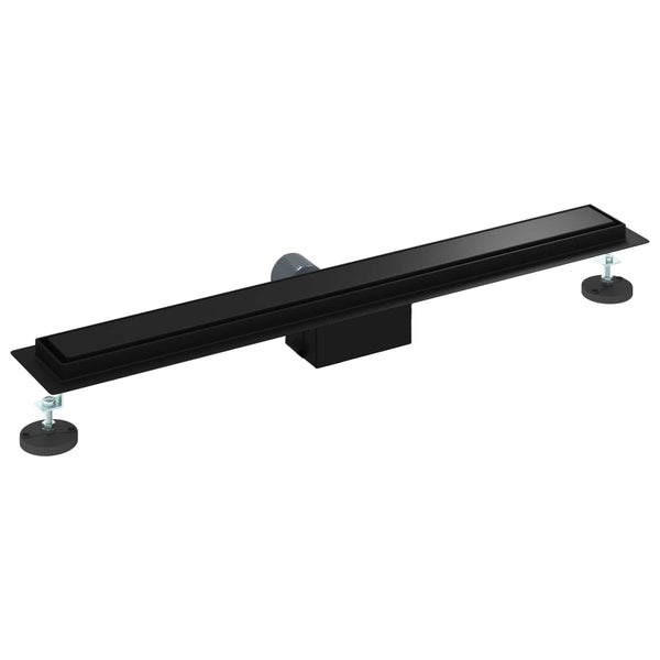 vidaXL 2-in-1 Shower Drain Black 80 cm Stainless Steel 304