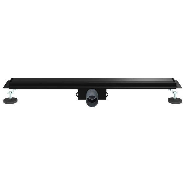 vidaXL 2-in-1 Shower Drain Black 80 cm Stainless Steel 304