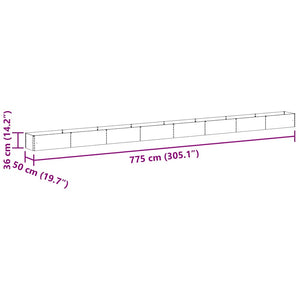 Hochbeet Hellbraun Verzinkter Stahl 775x50x36cm