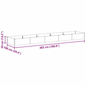 Hochbeet Hellbraun 485 cm Verzinkt