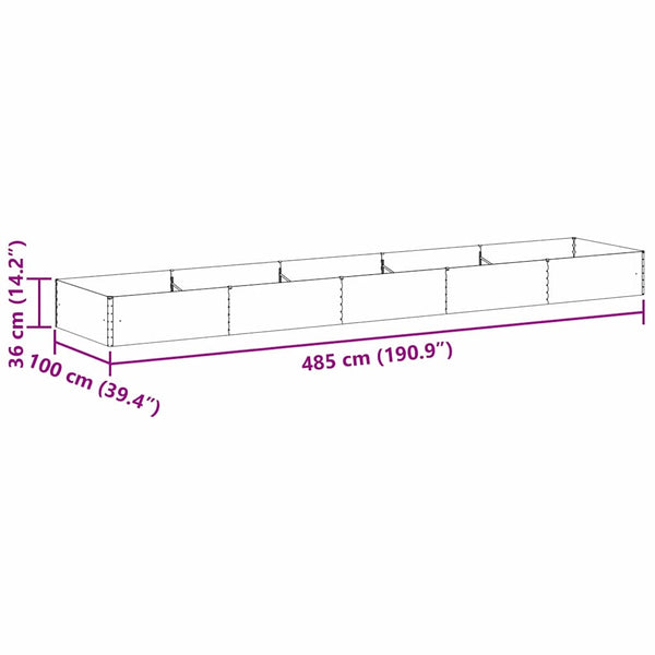 Hochbeet Hellbraun 485 cm Verzinkt