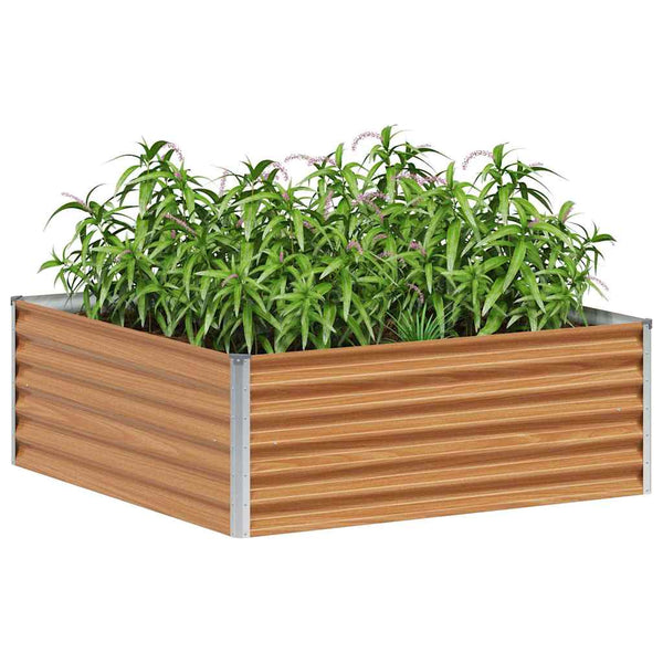 Hochbeet Hellbraun Verzinkter Stahl 98x100x36cm
