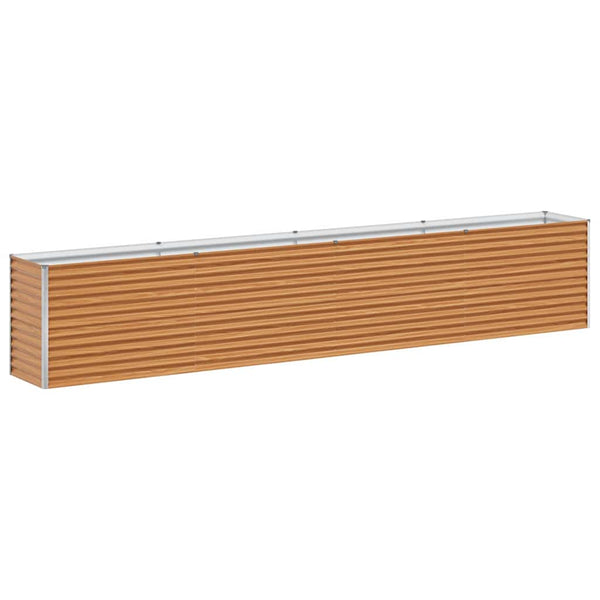 Hochbeet Hellbraun 390 cm Verzinkter Stahl