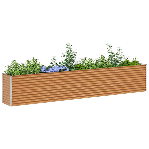 Hochbeet Hellbraun 390 cm Verzinkter Stahl