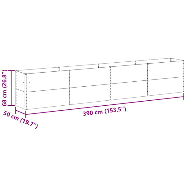 Hochbeet Hellbraun 390 cm Verzinkter Stahl