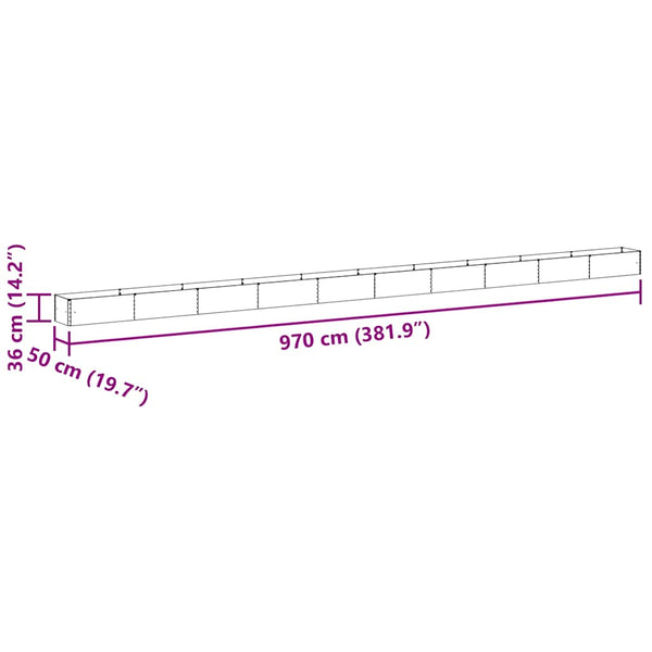 Hochbeet Hellbraun 97x50x36cm Verzinkter Stahl