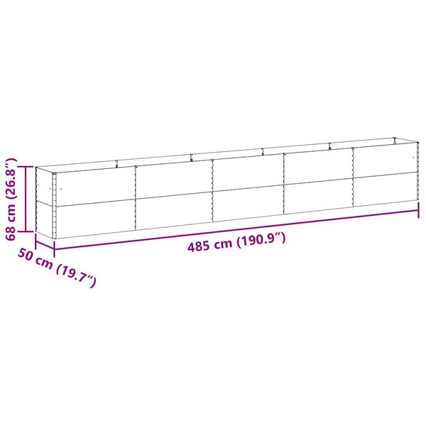 Hochbeet Hellbraun 485 cm Verzinkt