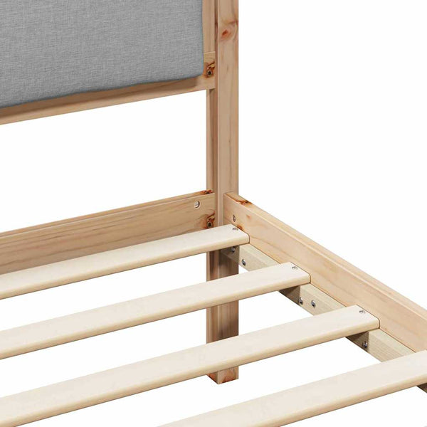 vidaXL Bed Frame Light Gray 200 x 200 cm Solid Pine Wood
