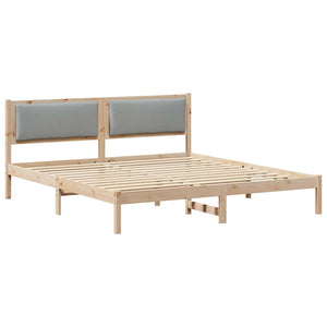 vidaXL Bed Frame Light Gray 200 x 200 cm Solid Pine Wood