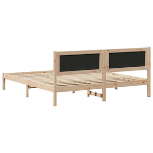 vidaXL Bed Frame Light Gray 200 x 200 cm Solid Pine Wood
