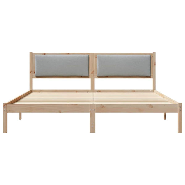vidaXL Bed Frame Light Gray 200 x 200 cm Solid Pine Wood