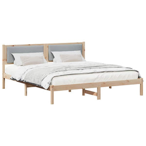 vidaXL Bed Frame Light Gray 200 x 200 cm Solid Pine Wood