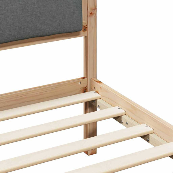 vidaXL Bed Frame Dark Grey 200 x 200 cm Solid Pine Wood